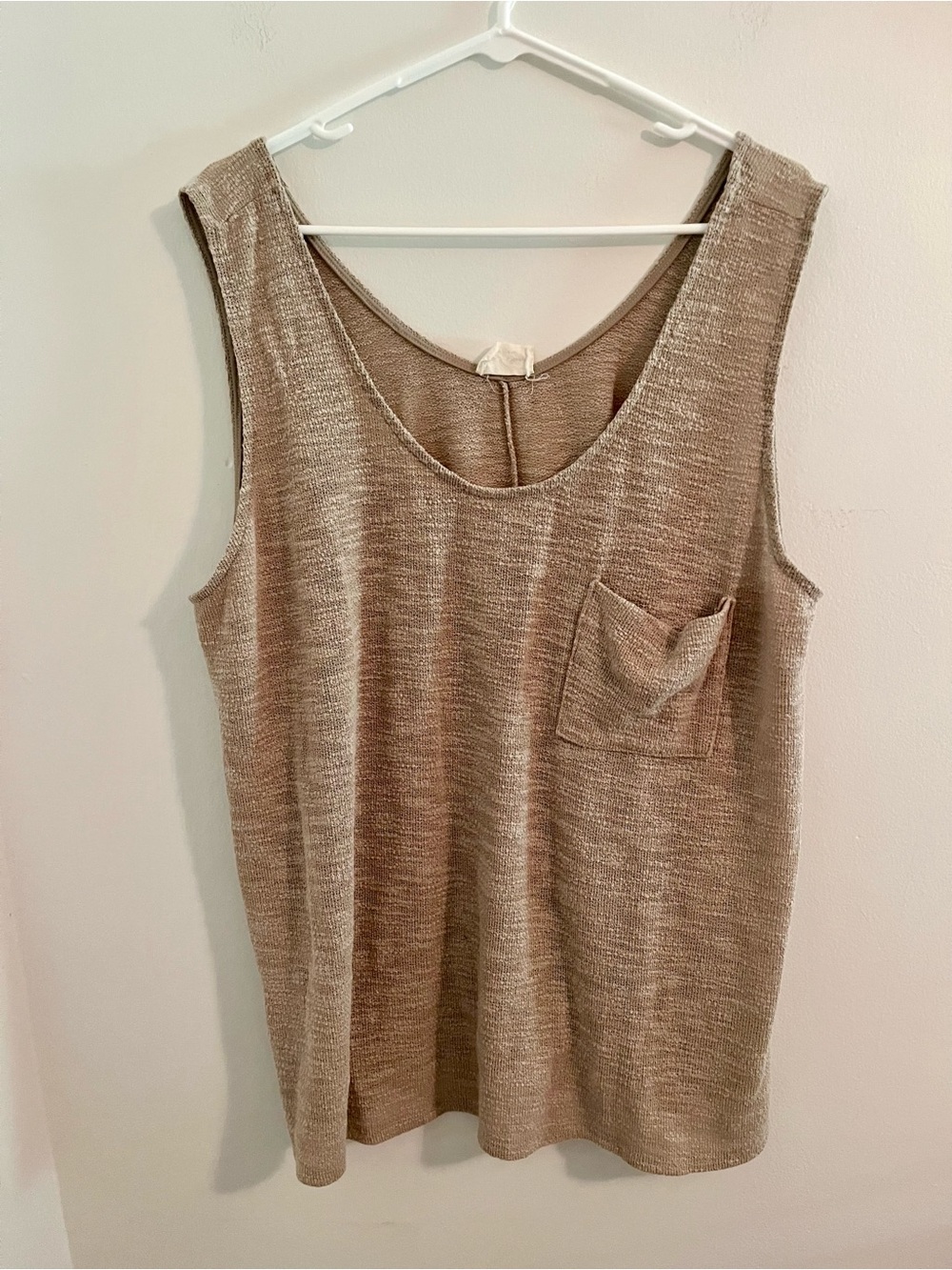 1.4.3. Story by Line Up Knit Pocket Tank - Beige Taupe